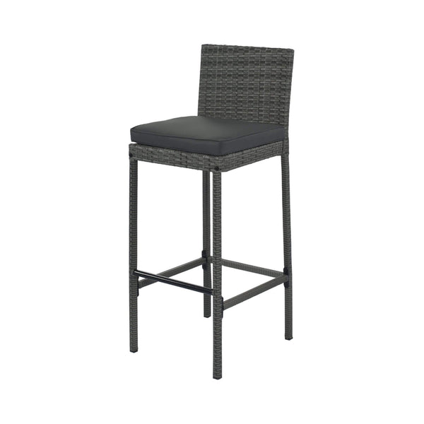 Alora 5-Piece Wicker Patio Bar Set With Cushions & Acacia Table (SAK26801)