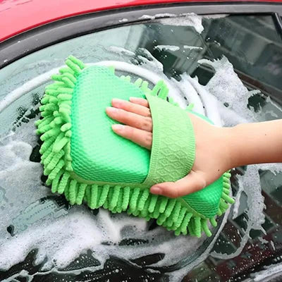 5-Pieces: Car Wash Mitt Chenille Microfiber Wash Sponge Scratch Free