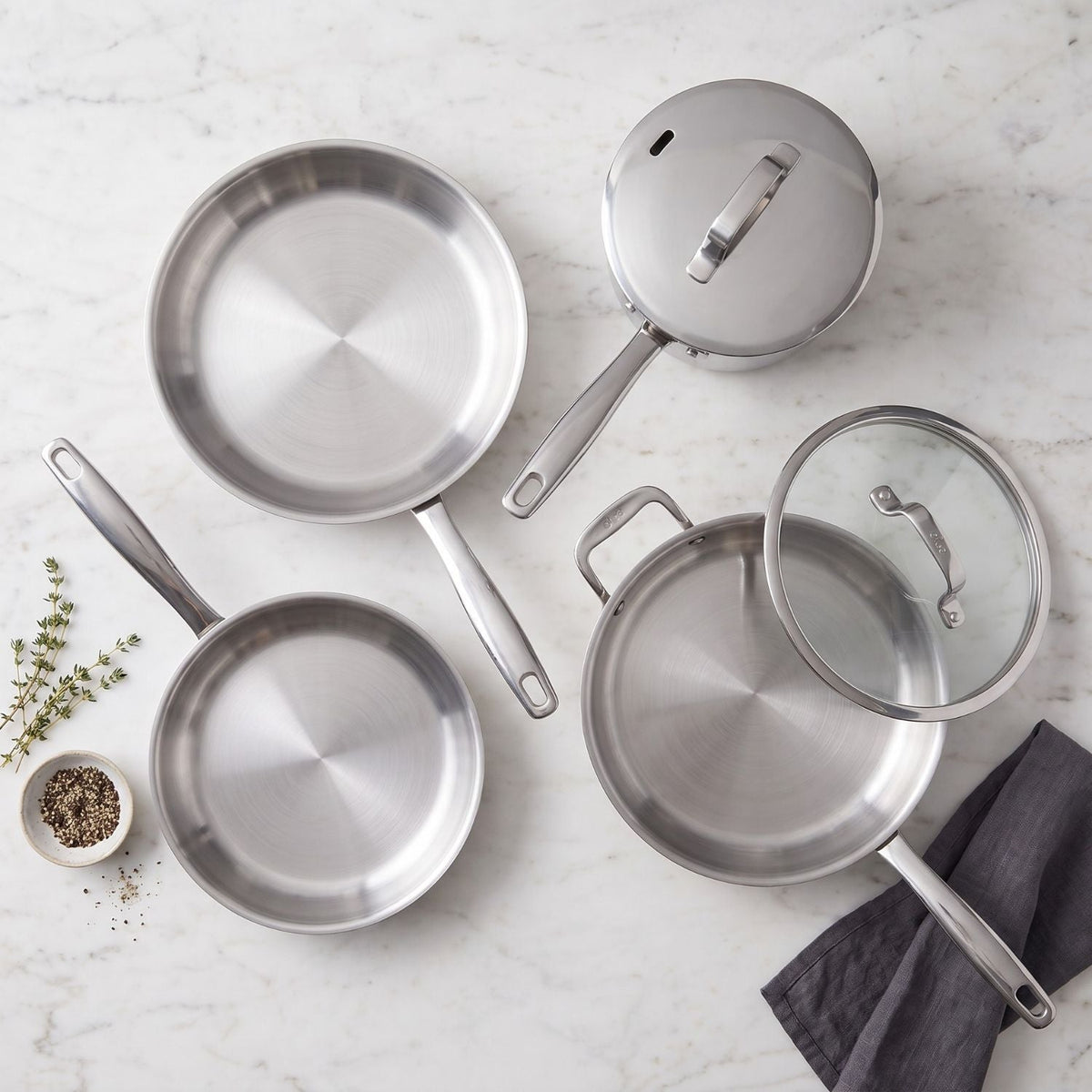5-Ply Stainless Cookware Set, 7-Piece