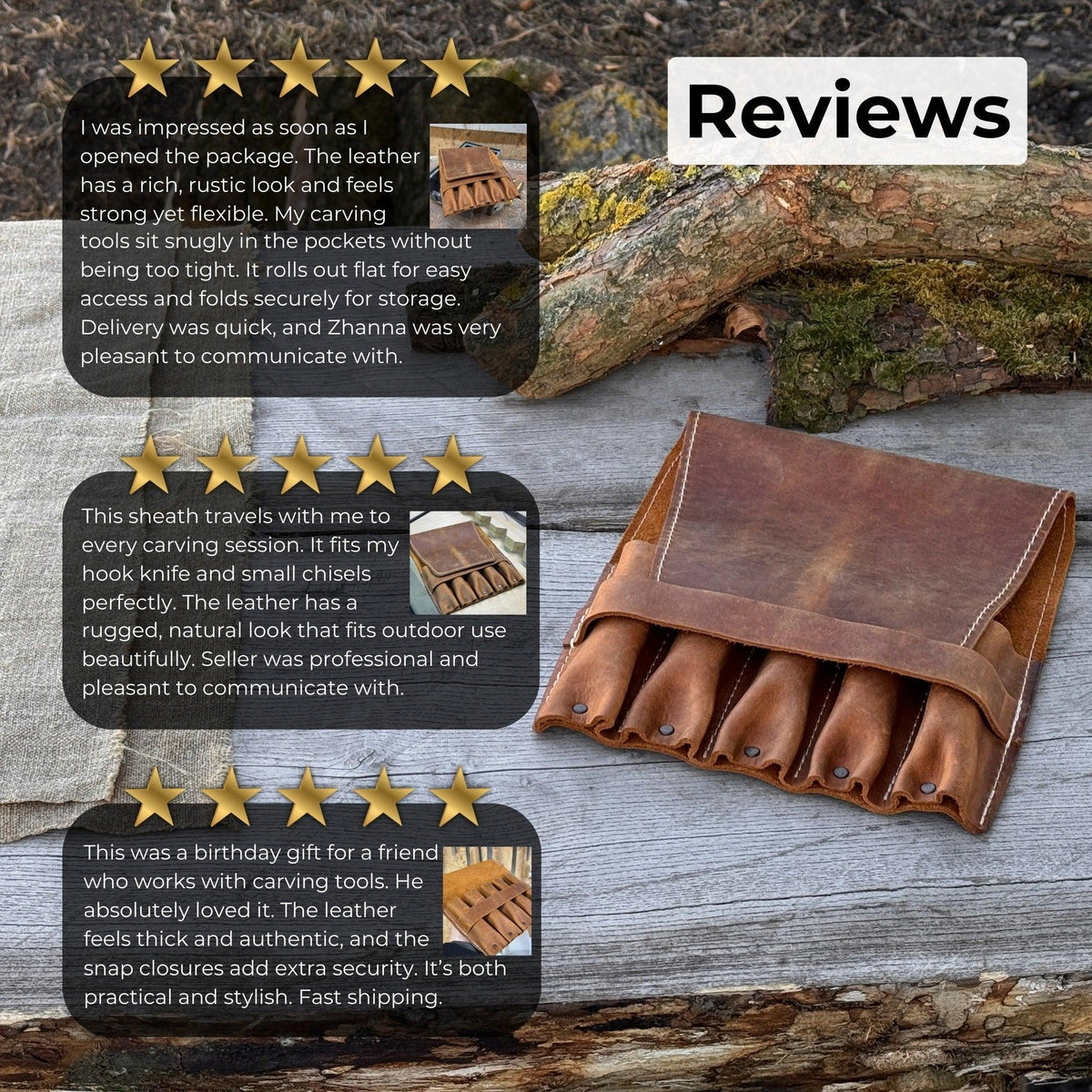 5-Pocket Leather Tool Case