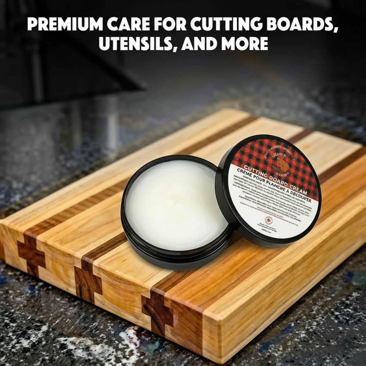 118ml Cutting Board Cream | 100% Canadian Beeswax & Mineral Oil | Food Safe Finish Beaver Wood Care