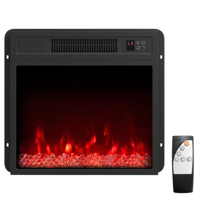5000 BTU 18-Inch Electric Fireplace Insert with Remote Control and Brightness-Black