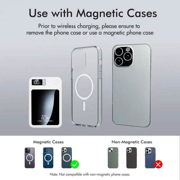 5000mAh Magnetic Wireless Charging Bank 22.5W Fast Charging