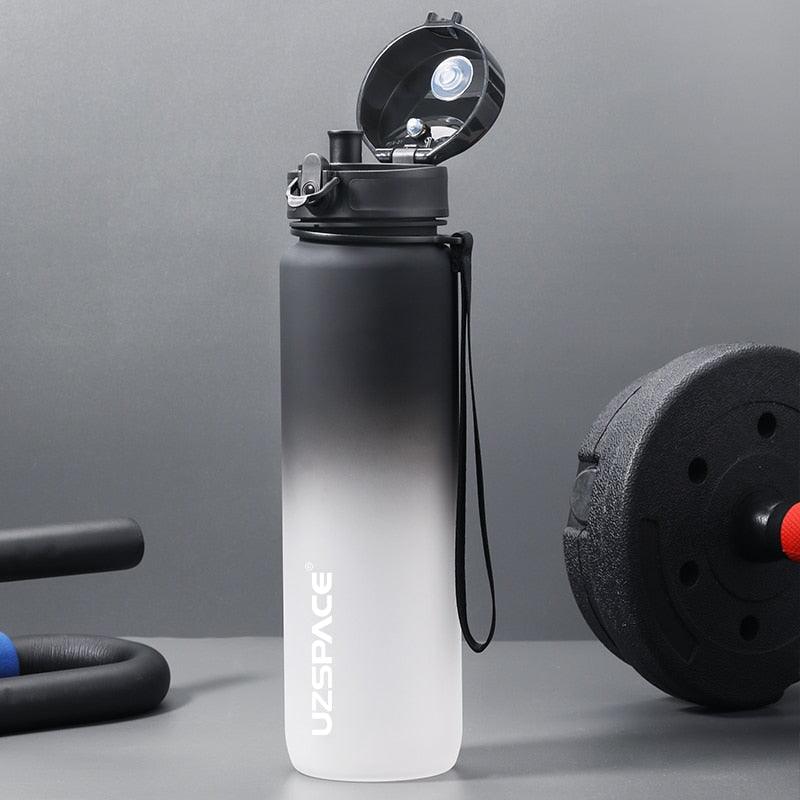 500/1000ml Sport Water Bottle BPA Free With Bounce Lid Time Marker Leak-proof Frosted Plastic Cup for Outdoor Fitness Gym  Motivational Sports Water Bottle with Time Marker Leakproof Drinking Bottle for Fitness Gym Outdoor Cycling Running Hiking