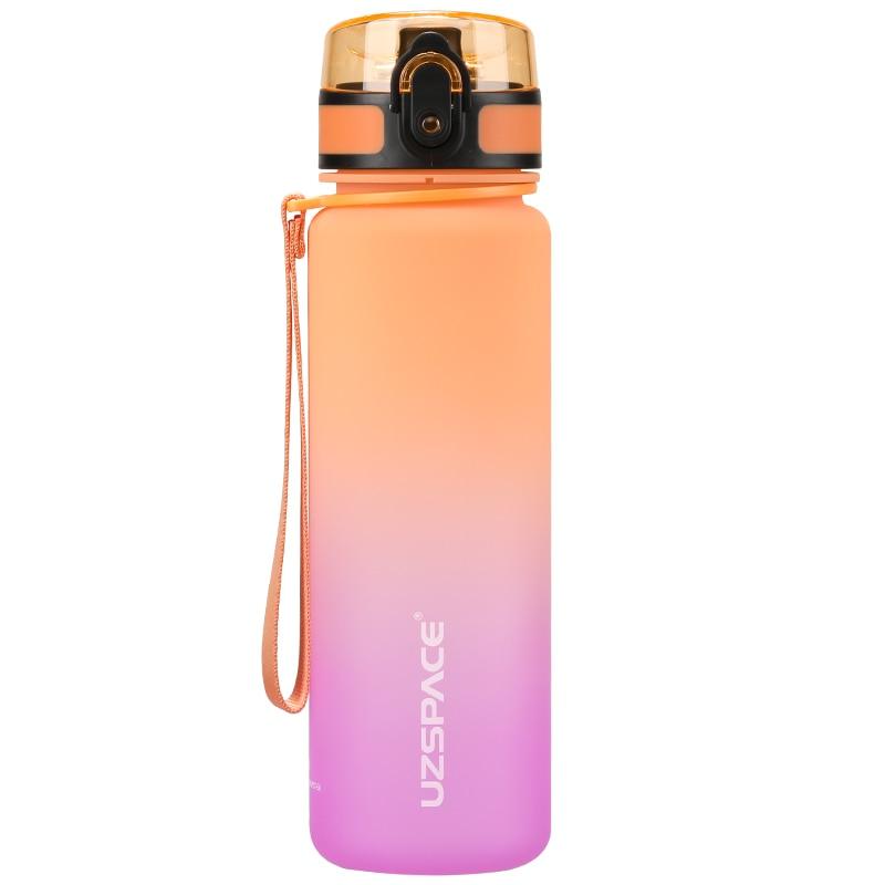 500/1000ml Sport Water Bottle BPA Free With Bounce Lid Time Marker Leak-proof Frosted Plastic Cup for Outdoor Fitness Gym  Motivational Sports Water Bottle with Time Marker Leakproof Drinking Bottle for Fitness Gym Outdoor Cycling Running Hiking