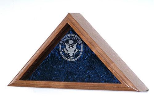 Personalized Flag Case, With Laser Engraved Glass For Large Flag - Cherry
