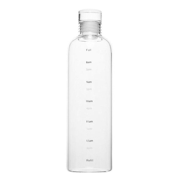 500ml Glass Water Bottle with Time Marker Transparent Milk Cup Outdoor Sports Portable Leakproof Drink Bottle with Cup Sets Water Bottle Leak-proof Time Scale Print Transparent High  Bottle for Office Water Bottle