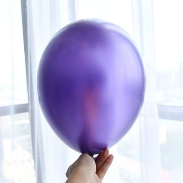 50/100pcs Metallic Latex 5/10/12 Inch Gold Silver Chrome Birthday Balloons With Accessories For Christmas And Party Decorations Wedding Decorations