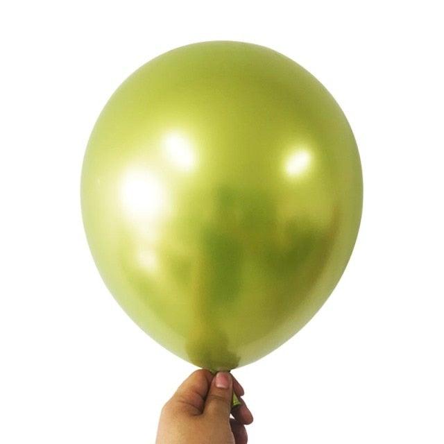 50/100pcs Metallic Latex 5/10/12 Inch Gold Silver Chrome Birthday Balloons With Accessories For Christmas And Party Decorations Wedding Decorations