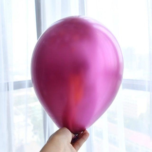 50/100pcs Metallic Latex 5/10/12 Inch Gold Silver Chrome Birthday Balloons With Accessories For Christmas And Party Decorations Wedding Decorations