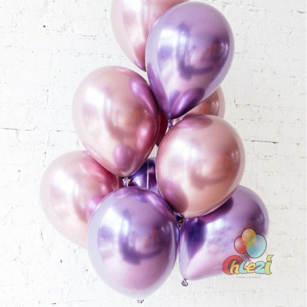 50/100pcs Metallic Latex 5/10/12 Inch Gold Silver Chrome Birthday Balloons With Accessories For Christmas And Party Decorations Wedding Decorations