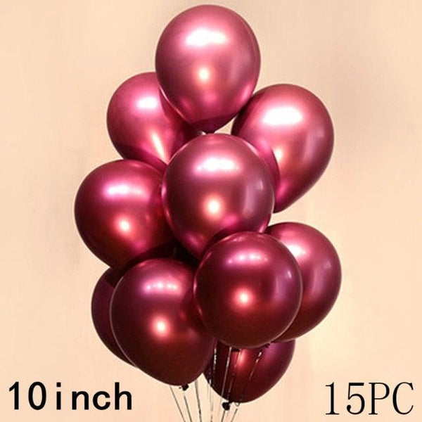 50/15pcs 10inch Gold Silver Black Metal Latex Confetti Balloons For Wedding Decorations  Birthday Party Decorations Bridal Showers Baby Showers
