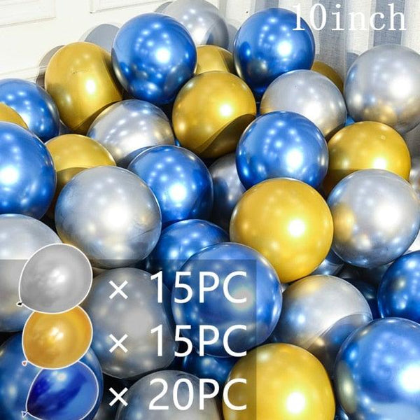 50/15pcs 10inch Gold Silver Black Metal Latex Confetti Balloons For Wedding Decorations  Birthday Party Decorations Bridal Showers Baby Showers