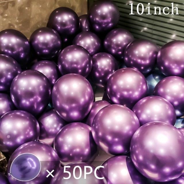 50/15pcs 10inch Gold Silver Black Metal Latex Confetti Balloons For Wedding Decorations  Birthday Party Decorations Bridal Showers Baby Showers