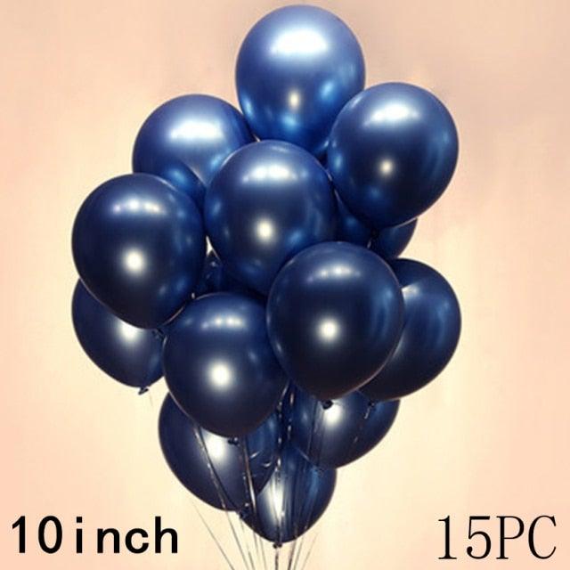 50/15pcs 10inch Gold Silver Black Metal Latex Confetti Balloons For Wedding Decorations  Birthday Party Decorations Bridal Showers Baby Showers