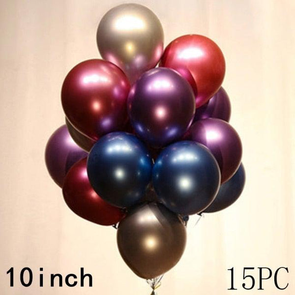 50/15pcs 10inch Gold Silver Black Metal Latex Confetti Balloons For Wedding Decorations  Birthday Party Decorations Bridal Showers Baby Showers