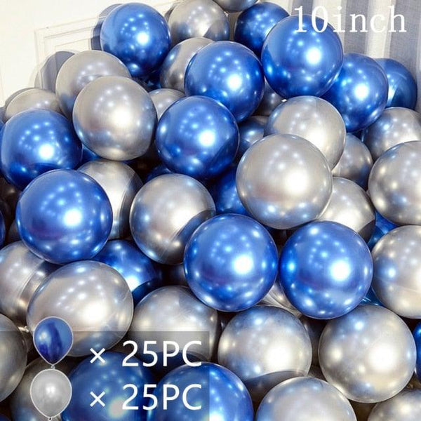 50/15pcs 10inch Gold Silver Black Metal Latex Confetti Balloons For Wedding Decorations  Birthday Party Decorations Bridal Showers Baby Showers