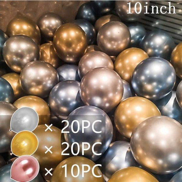 50/15pcs 10inch Gold Silver Black Metal Latex Confetti Balloons For Wedding Decorations  Birthday Party Decorations Bridal Showers Baby Showers