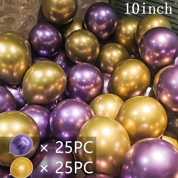 50/15pcs 10inch Gold Silver Black Metal Latex Confetti Balloons For Wedding Decorations  Birthday Party Decorations Bridal Showers Baby Showers