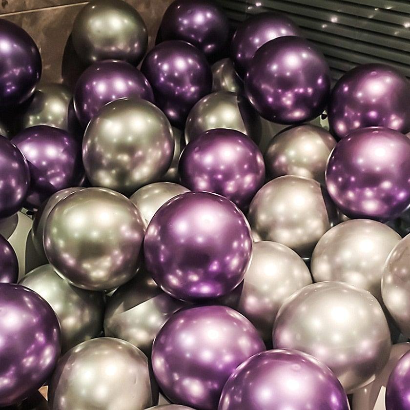 50/15pcs 10inch Gold Silver Black Metal Latex Confetti Balloons For Wedding Decorations  Birthday Party Decorations Bridal Showers Baby Showers