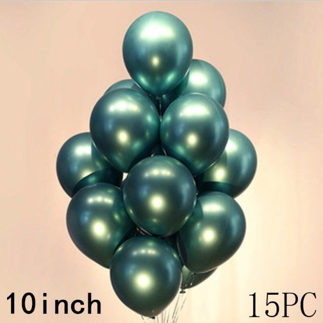 50/15pcs 10inch Gold Silver Black Metal Latex Confetti Balloons For Wedding Decorations  Birthday Party Decorations Bridal Showers Baby Showers
