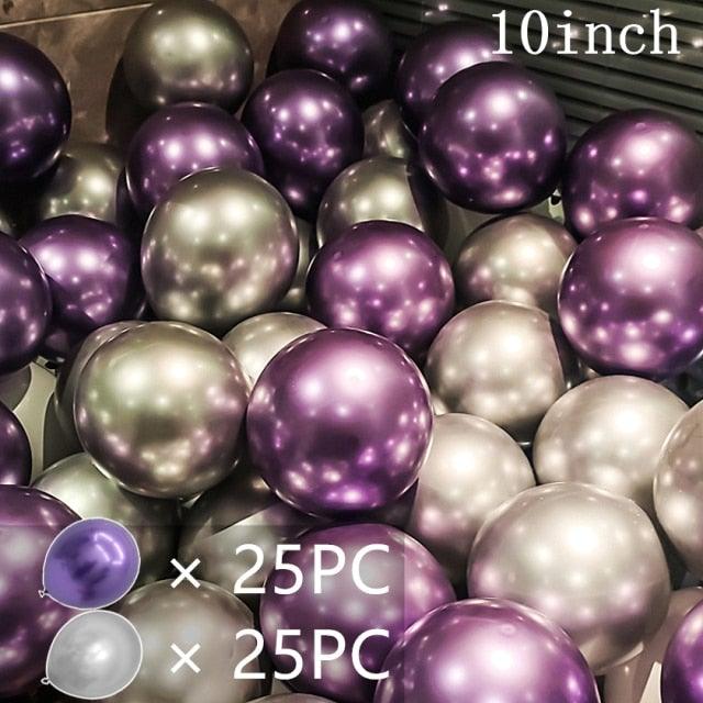 50/15pcs 10inch Gold Silver Black Metal Latex Confetti Balloons For Wedding Decorations  Birthday Party Decorations Bridal Showers Baby Showers