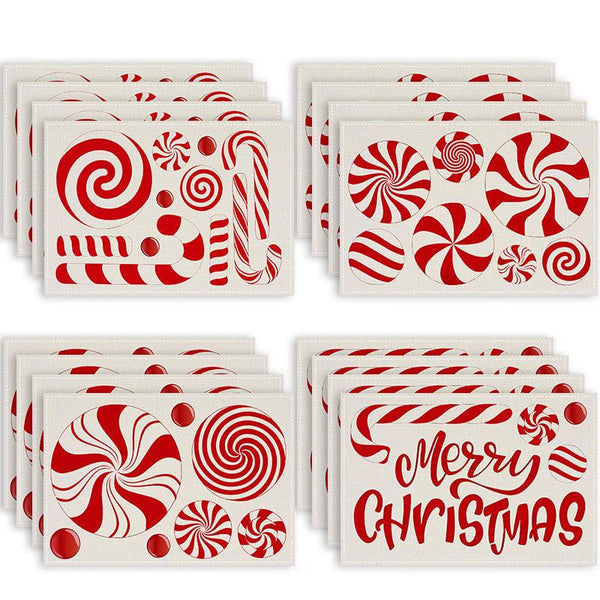 Christmas meal mat linen candy letter printed table mat living room dining table decoration insulation mat