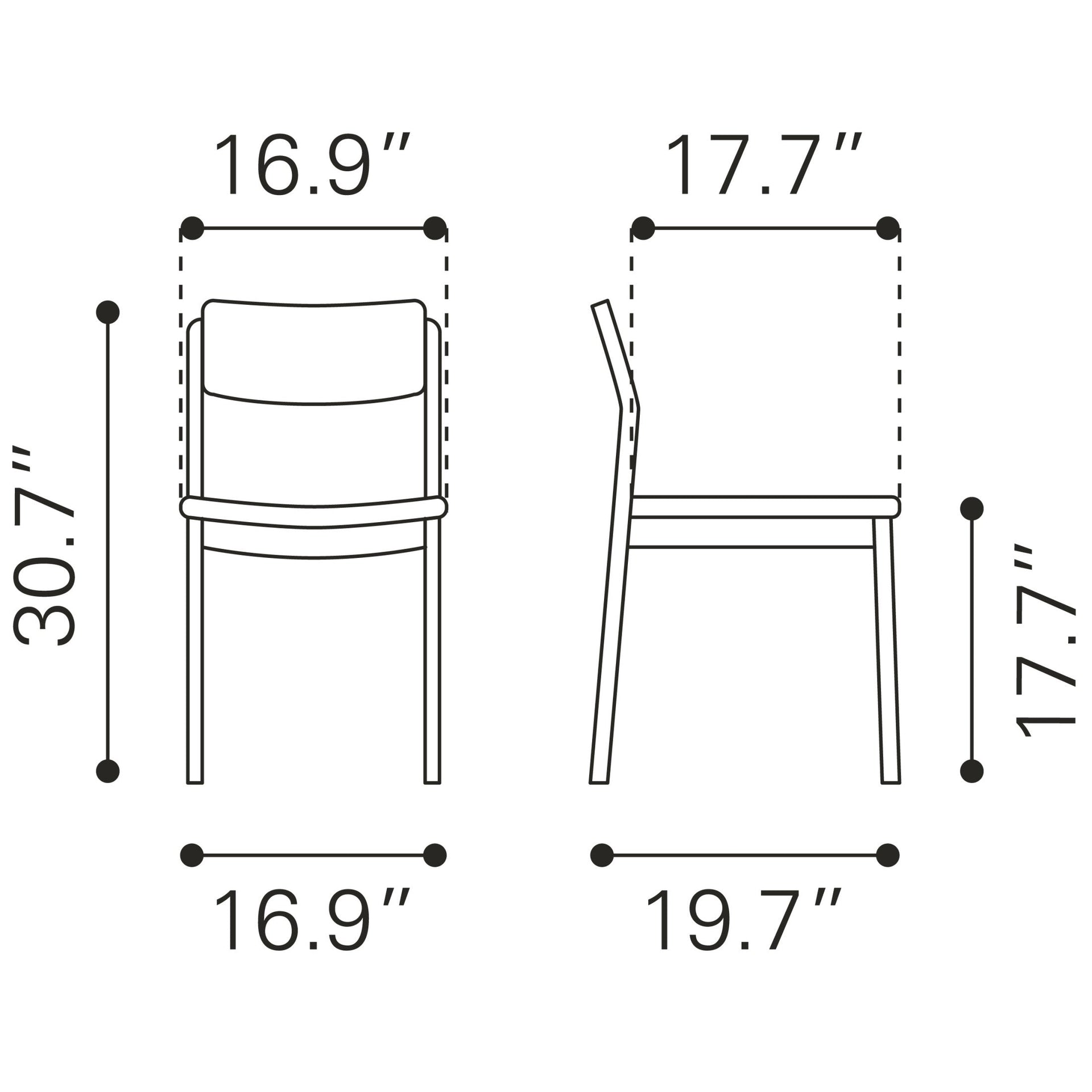 Desdamona Dining Chair (Set of 2) Gray & Black