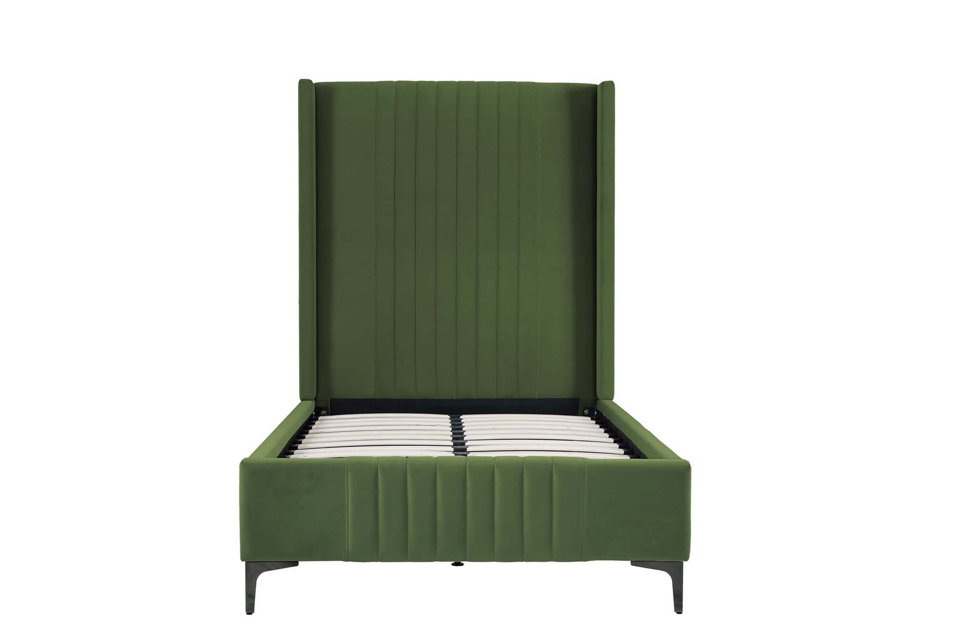 Promenade Upholstered Velvet Twin Bed in Moss