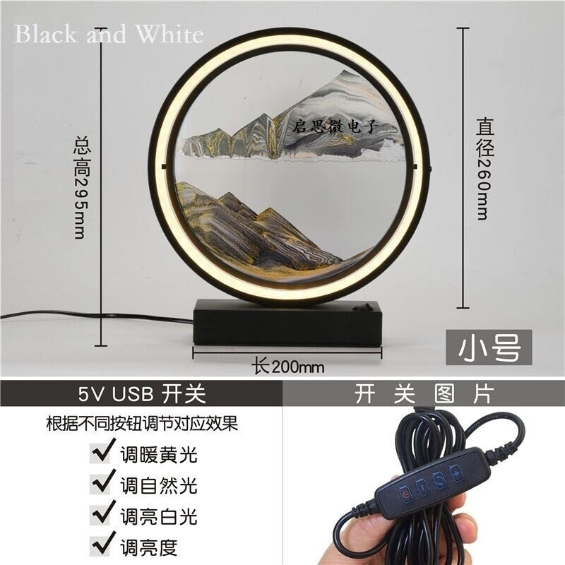 Creative Fashion Romantic Simple Bedroom Quicksand Table Lamp Decorbites