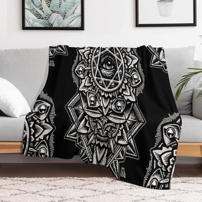 Eye of God Flower Mandala Throw Blanket