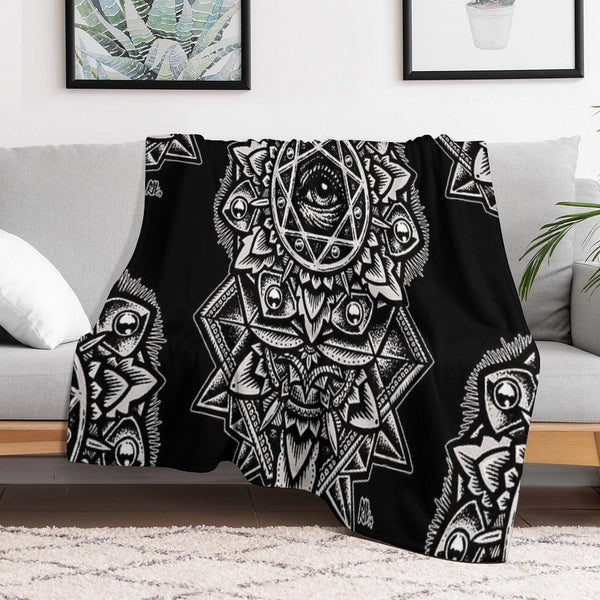 Eye of God Flower Mandala Throw Blanket