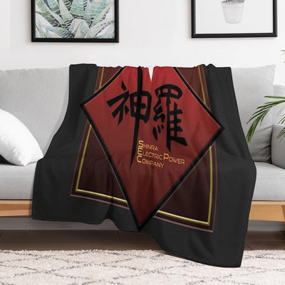 Shinra Electric Power Company Final Fantasy 7 神羅 Easy Care Throw Blanket