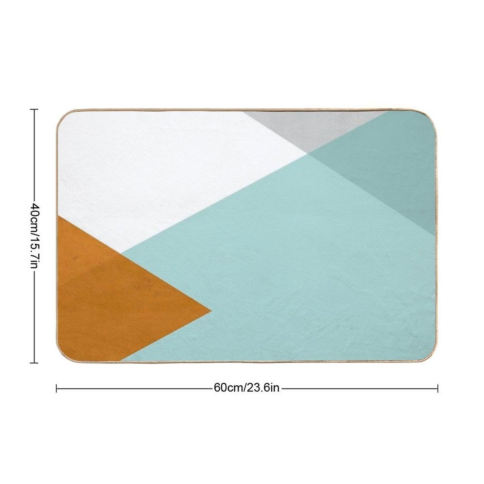 Geometrics - Aqua & Orange Concrete Bath Mat