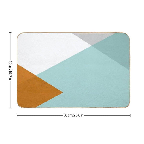 Geometrics - Aqua & Orange Concrete Bath Mat