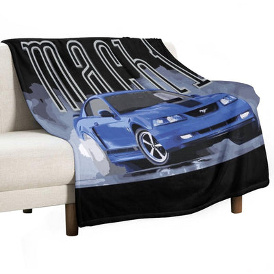 Azure Blue Mach 1 Sn95 Mustang GT 4.6L V8 4th Gen RETrO USA Premium Throw Blanket