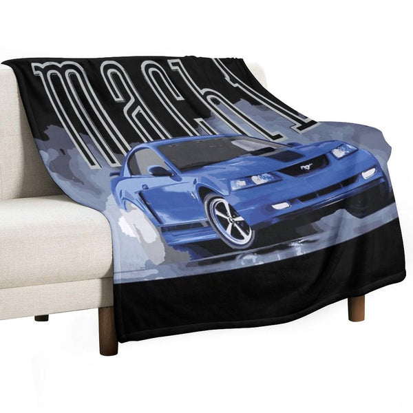 Azure Blue Mach 1 Sn95 Mustang GT 4.6L V8 4th Gen RETrO USA Premium Throw Blanket