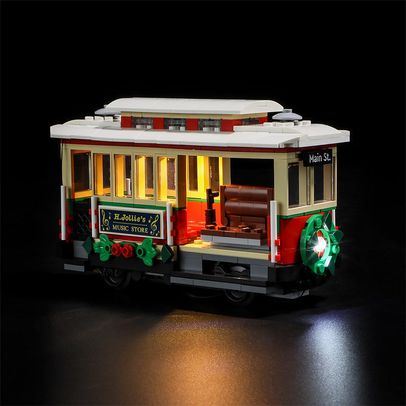 YEABRICKS is compatible with LEGO 10308 Festival Street building blocks, LED lighting, Christmas series toy lights
