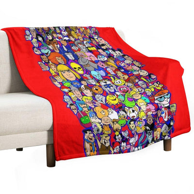 Saturday Morning Cartoon Collage Multi-functional Throw Blanket