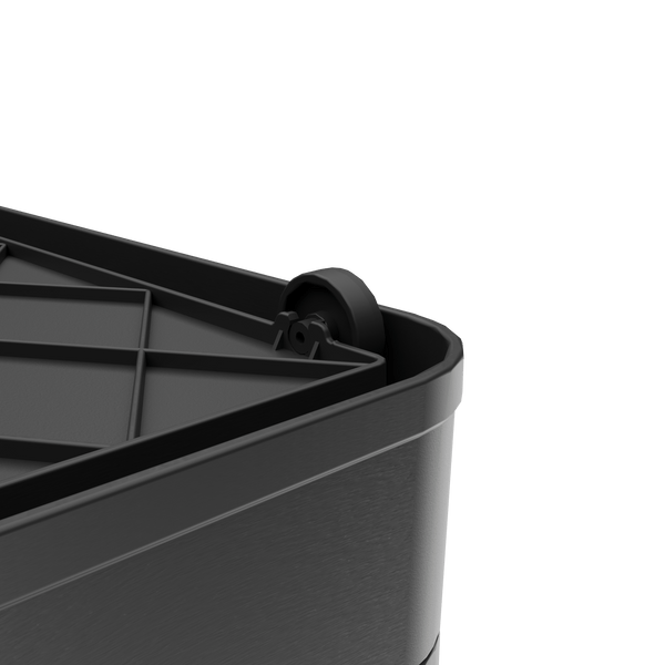 506QT 4-Pack Transparent Stackable Storage Bins with 5 Doors to Open with Wheels, Folding Plastic Craft Containers Large Closet Organizers Box for Bedrooms Living Rooms Study Kids' Toys, Black