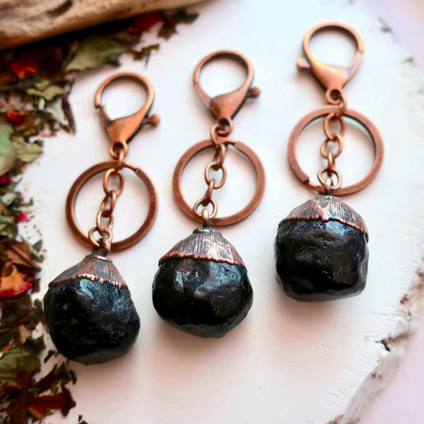 Apache Tear Copper Keychain - Boho | Handmade by Blackbird & Sage