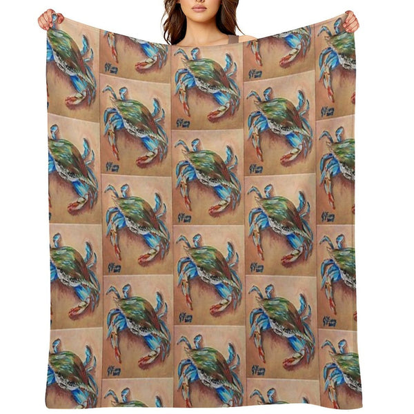 Blue Crab Easy Care Throw Blanket