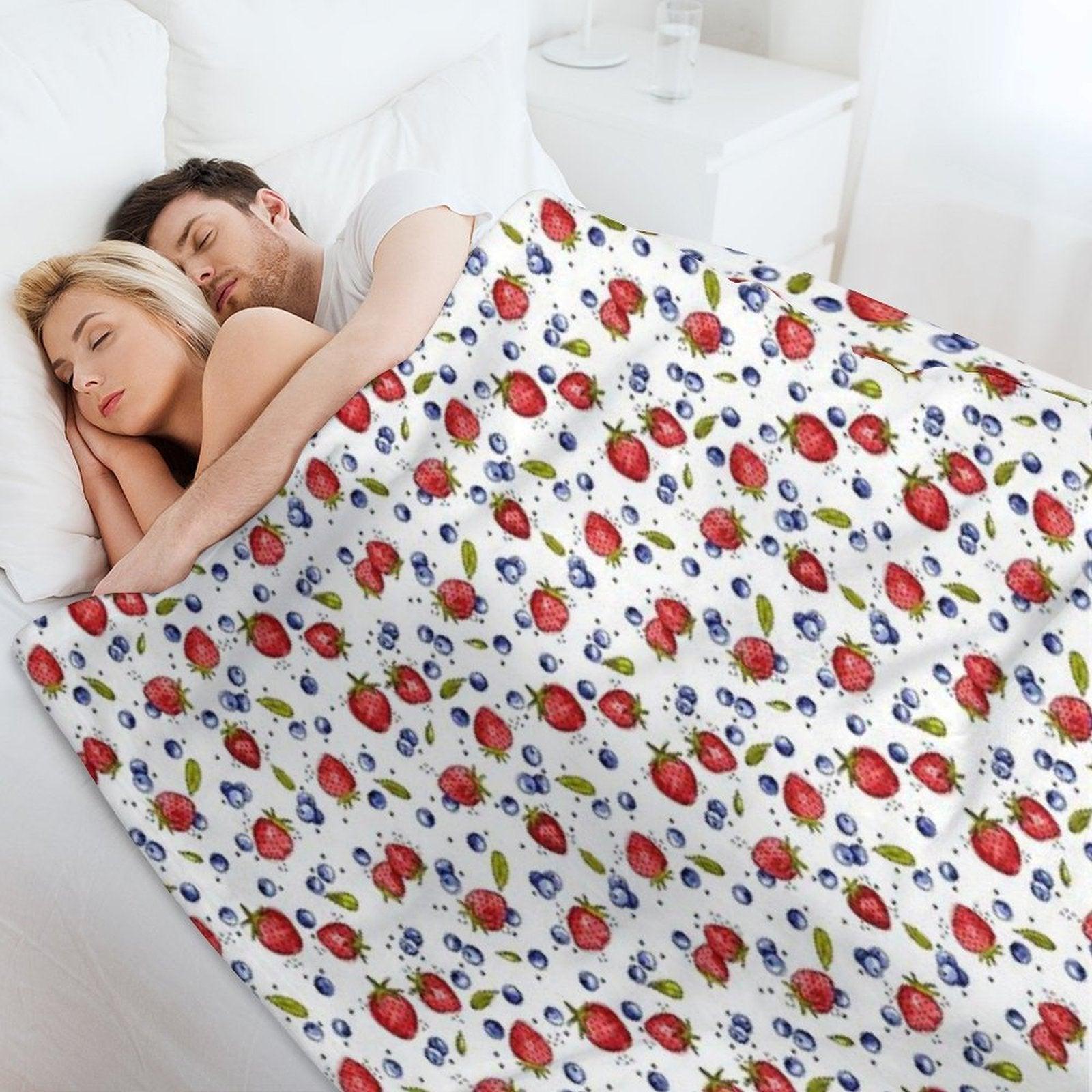 Strawberry, Blueberry, Mint Throw Blanket
