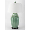 32''H Vintage Style Chinese Porcelain Celadon Green Temple Jar Lamp