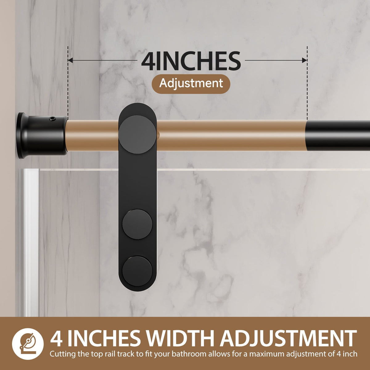 Matte Frameless Sliding Shower Door 56