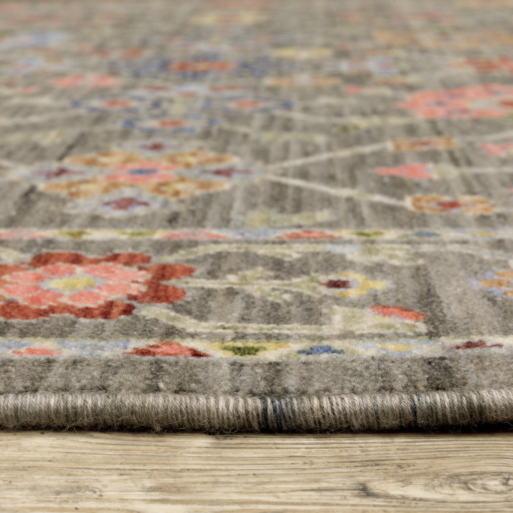 2' X 3' Blue and Gray Oriental Power Loom Area Rug