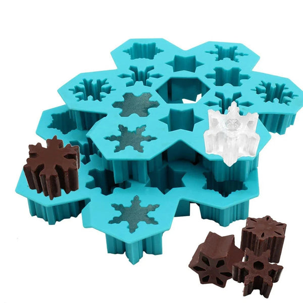 1 PCS Christmas Ice Molds Chocolate Snowflake Cookie Gummies Gummy Silicone Soap Biscuit - Gifts for You 'n Me
