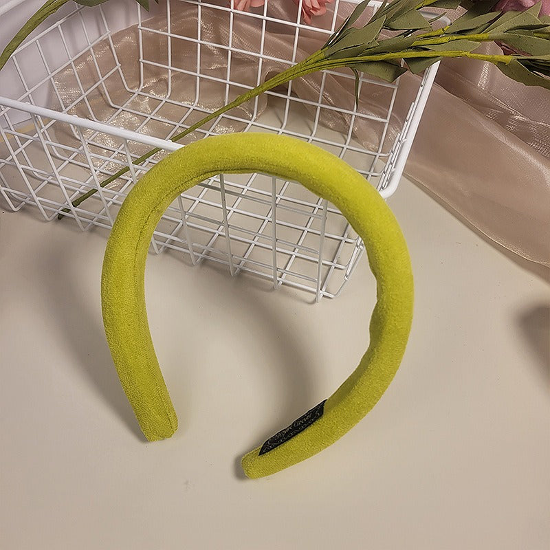 Candy colored velvet with wide edge sponge headband flocking