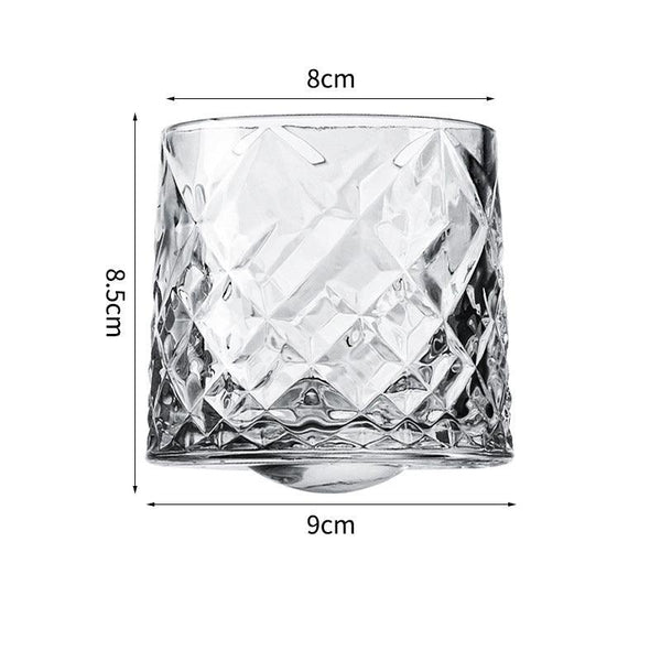 Hand drawn rotating glass cups multiple multi-purpose whiskey glasses rotating glass cups