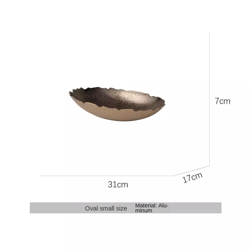 Modern Luxury Oval Edge Decorative Tray Creative Home Dining Table Fruit Plate Ornament
